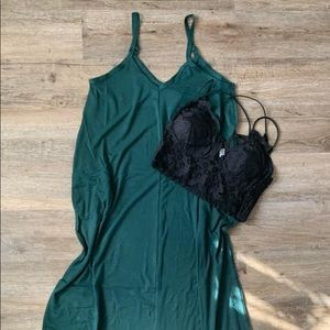 Dark green maxi dress